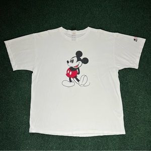 Vintage Disney Y2K Mickey Mouse Walt Disney World White T Shirt Size L 22X28